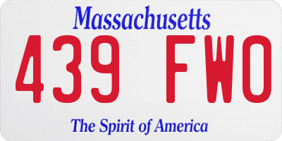 MA license plate 439FW0