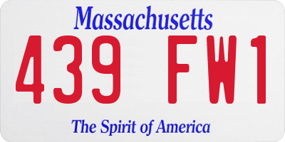 MA license plate 439FW1
