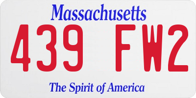 MA license plate 439FW2