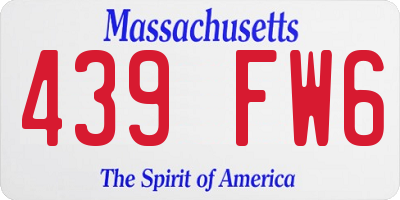 MA license plate 439FW6