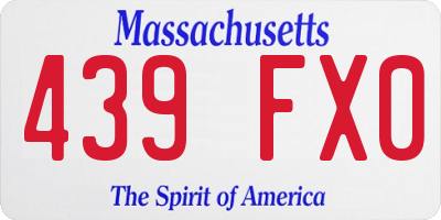 MA license plate 439FX0
