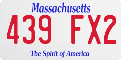 MA license plate 439FX2