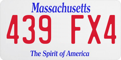MA license plate 439FX4