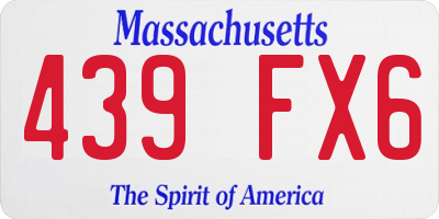 MA license plate 439FX6
