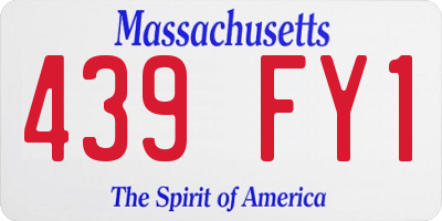 MA license plate 439FY1