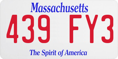 MA license plate 439FY3