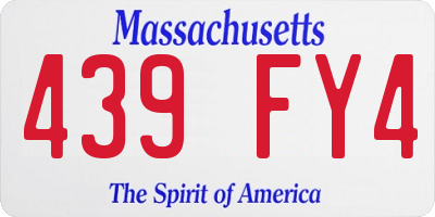 MA license plate 439FY4