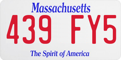 MA license plate 439FY5