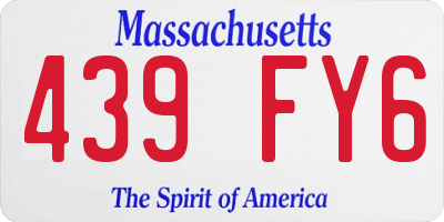 MA license plate 439FY6