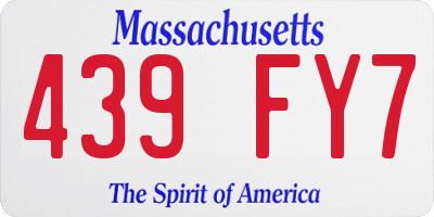 MA license plate 439FY7