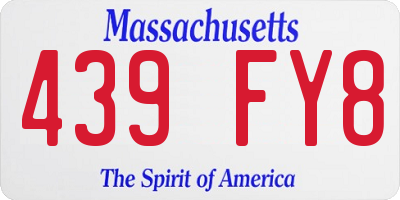 MA license plate 439FY8