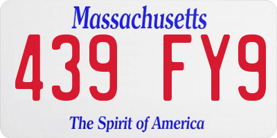 MA license plate 439FY9