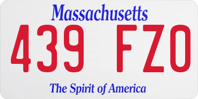MA license plate 439FZ0