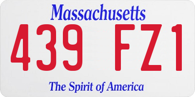 MA license plate 439FZ1