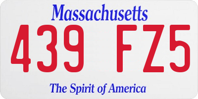 MA license plate 439FZ5