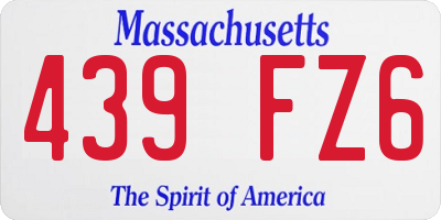 MA license plate 439FZ6