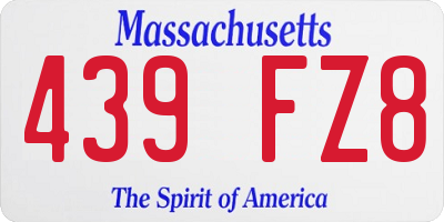 MA license plate 439FZ8