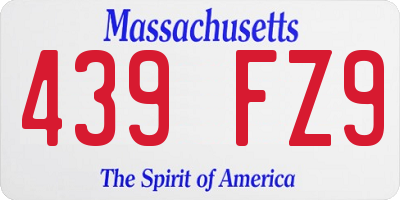 MA license plate 439FZ9