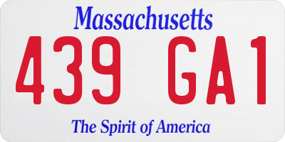MA license plate 439GA1