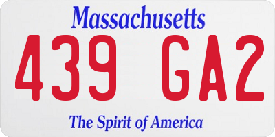 MA license plate 439GA2