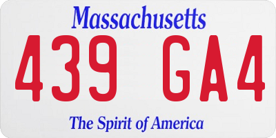 MA license plate 439GA4