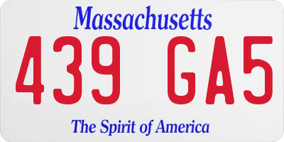 MA license plate 439GA5