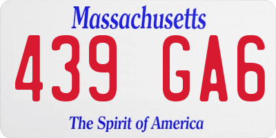 MA license plate 439GA6