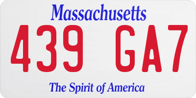 MA license plate 439GA7
