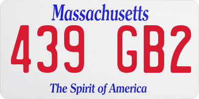 MA license plate 439GB2