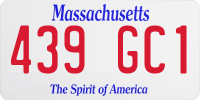 MA license plate 439GC1