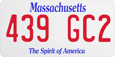 MA license plate 439GC2