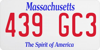 MA license plate 439GC3