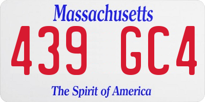 MA license plate 439GC4