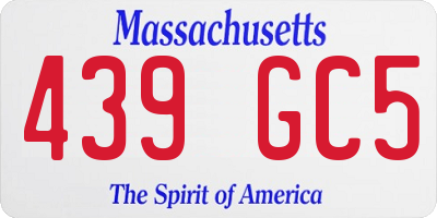 MA license plate 439GC5