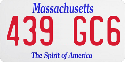 MA license plate 439GC6