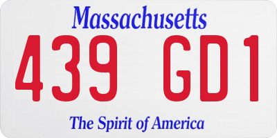 MA license plate 439GD1