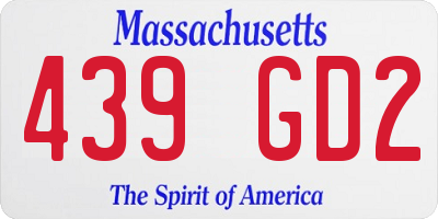 MA license plate 439GD2