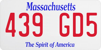 MA license plate 439GD5
