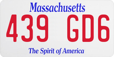 MA license plate 439GD6