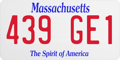 MA license plate 439GE1