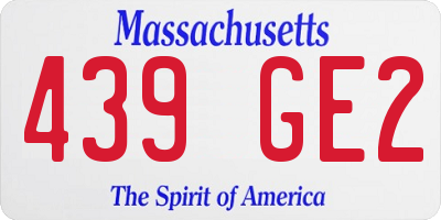 MA license plate 439GE2