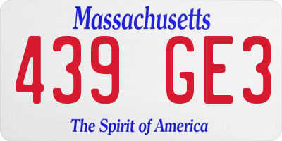 MA license plate 439GE3
