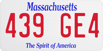 MA license plate 439GE4