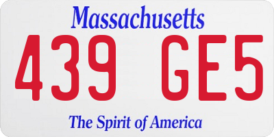 MA license plate 439GE5
