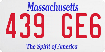 MA license plate 439GE6