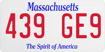 MA license plate 439GE9