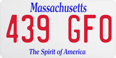 MA license plate 439GF0