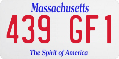 MA license plate 439GF1