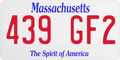 MA license plate 439GF2