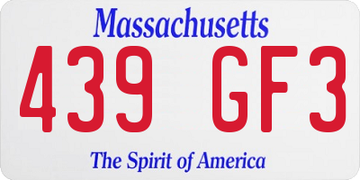 MA license plate 439GF3